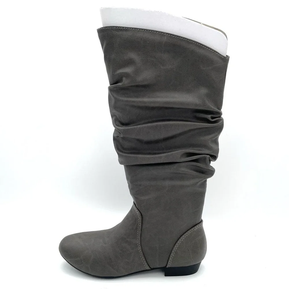 Lower East Side PU Rory Women's Gray Slouch Knee High Boots Size 6 EU 37.5 NWT
